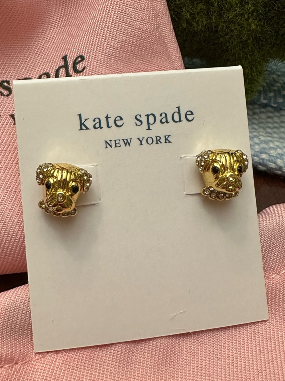Kate Spade Puppy Dog Gold Plated Stud Earrings NWT - Picture 5 of 6